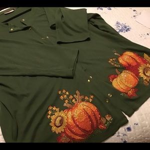 Quacker Factory Olive Green Cardigan 3x good condition. Worn once .